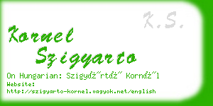 kornel szigyarto business card